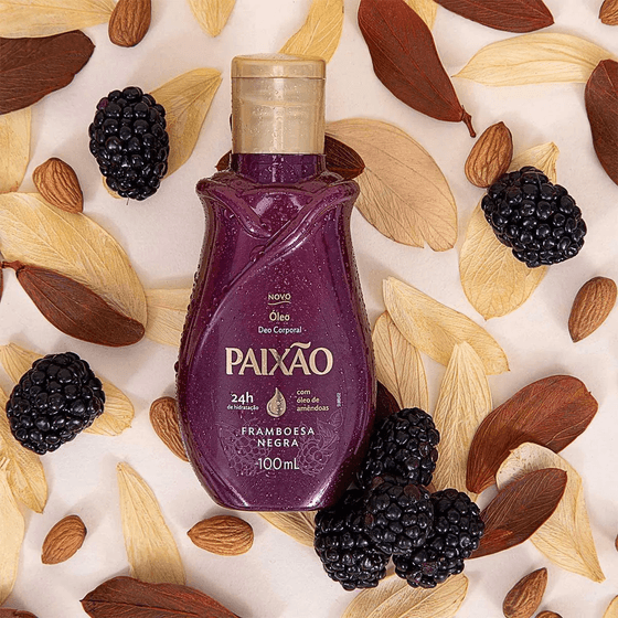 Paixão Óleo Corporal Amêndoas com Framboesa Negra 100mL - Imagem 3